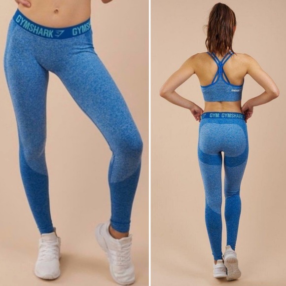 Gymshark Flex Leggings in Blueberry Marl Marine Blue - Picture 7 of 7